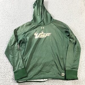 USF Bulls Under Armour Hoodie Sweatshirt Mens Large Green‎ Pullover